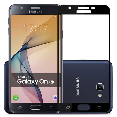 Samsung Galaxy J7 Prime用強化ガラス フル液晶保護フィルム サムスン ブラック