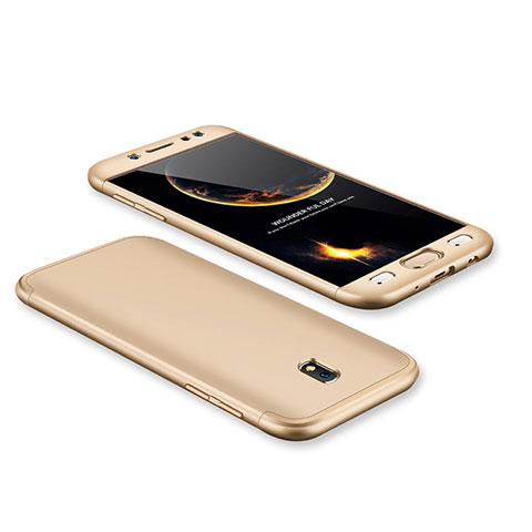 Samsung Galaxy J7 Pro用ハードケース プラスチック 質感もマット 前面と背面 360度 フルカバー サムスン ゴールド