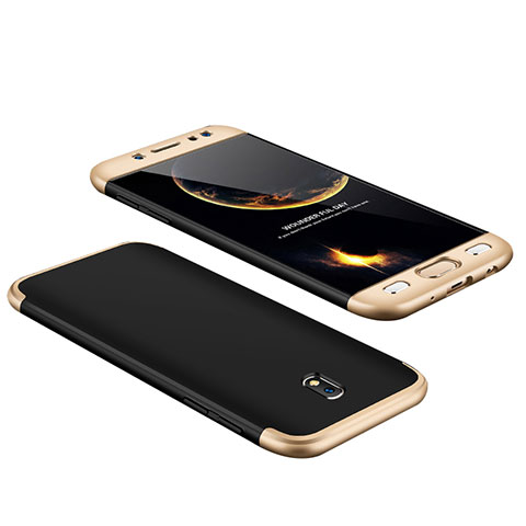 Samsung Galaxy J7 Pro用ハードケース プラスチック 質感もマット 前面と背面 360度 フルカバー サムスン ゴールド・ブラック
