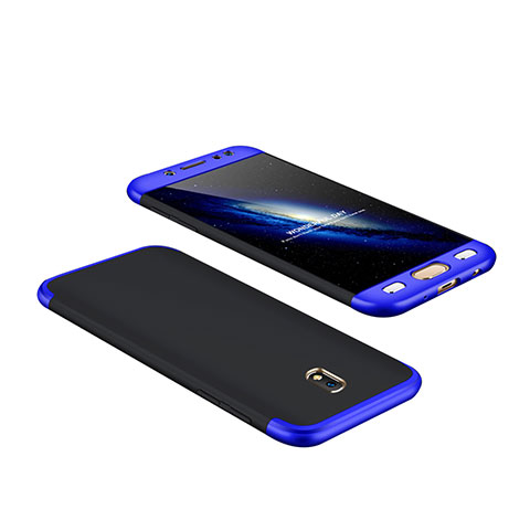 Samsung Galaxy J7 Pro用ハードケース プラスチック 質感もマット 前面と背面 360度 フルカバー サムスン ネイビー・ブラック