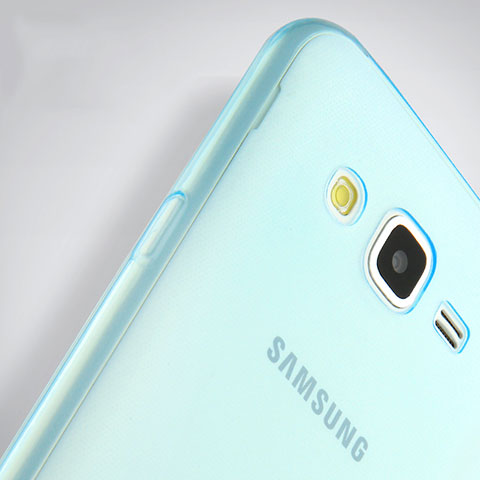 Samsung Galaxy J7 SM-J700F J700H用極薄ソフトケース シリコンケース 耐衝撃 全面保護 クリア透明 サムスン ネイビー
