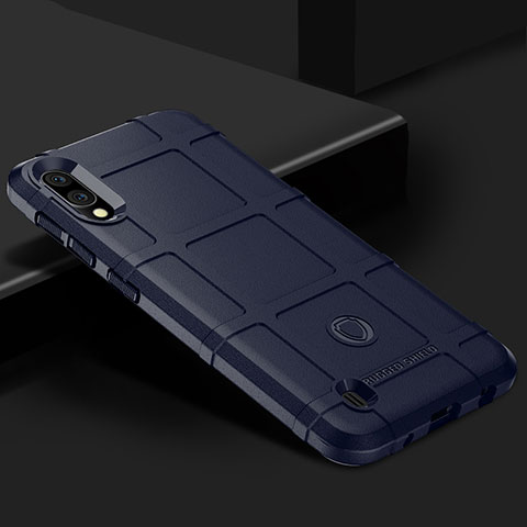 Samsung Galaxy M10用360度 フルカバー極薄ソフトケース シリコンケース 耐衝撃 全面保護 バンパー J01S サムスン ネイビー