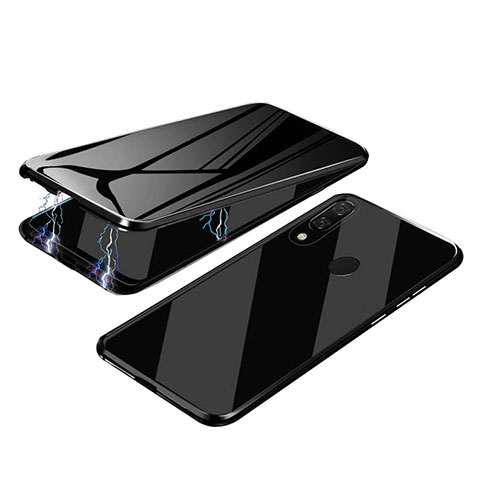 Samsung Galaxy M10S用ケース 高級感 手触り良い アルミメタル 製の金属製 360度 フルカバーバンパー 鏡面 カバー サムスン ブラック