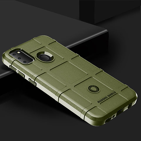 Samsung Galaxy M21用360度 フルカバー極薄ソフトケース シリコンケース 耐衝撃 全面保護 バンパー J01S サムスン グリーン