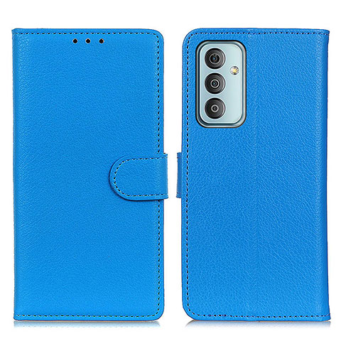 Samsung Galaxy M23 5G用手帳型 レザーケース スタンド カバー A03D サムスン ブルー