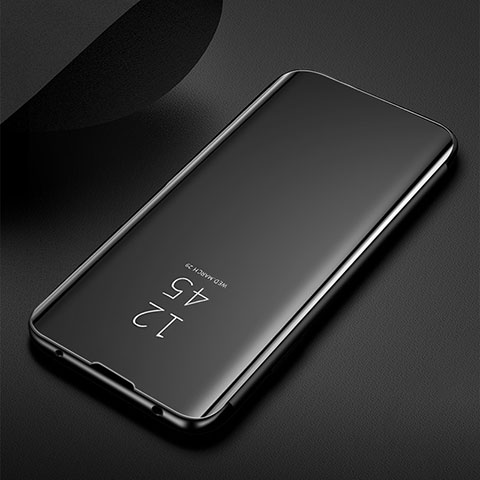 Samsung Galaxy M30s用手帳型 レザーケース スタンド 鏡面 カバー サムスン ブラック