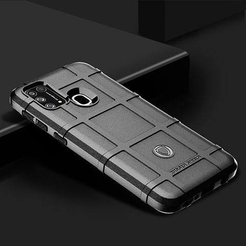 Samsung Galaxy M31用360度 フルカバー極薄ソフトケース シリコンケース 耐衝撃 全面保護 バンパー J01S サムスン ブラック