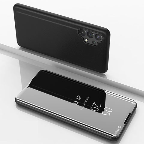 Samsung Galaxy M32 5G用手帳型 レザーケース スタンド 鏡面 カバー サムスン ブラック