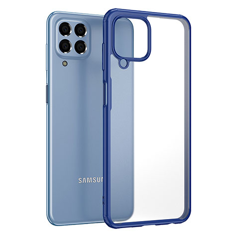 Samsung Galaxy M33 5G用ハイブリットバンパーケース クリア透明 プラスチック カバー WL1 サムスン ネイビー