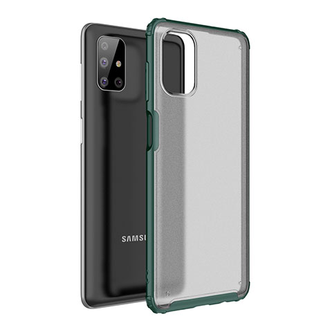 Samsung Galaxy M51用ハイブリットバンパーケース プラスチック 兼シリコーン カバー サムスン グリーン