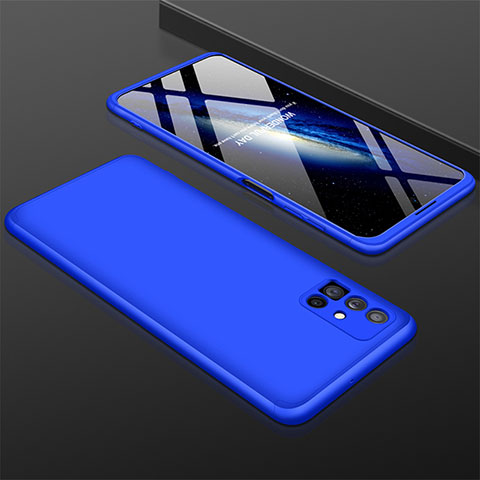 Samsung Galaxy M51用ハードケース プラスチック 質感もマット 前面と背面 360度 フルカバー M01 サムスン ネイビー