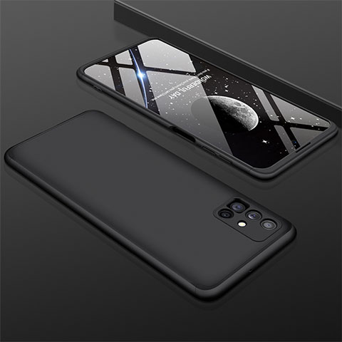 Samsung Galaxy M51用ハードケース プラスチック 質感もマット 前面と背面 360度 フルカバー M01 サムスン ブラック