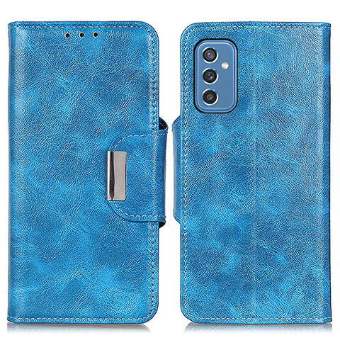 Samsung Galaxy M52 5G用手帳型 レザーケース スタンド カバー N04P サムスン ブルー