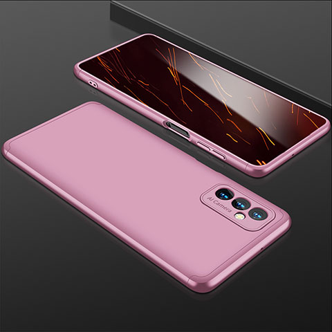 Samsung Galaxy M52 5G用ハードケース プラスチック 質感もマット 前面と背面 360度 フルカバー P01 サムスン ローズゴールド