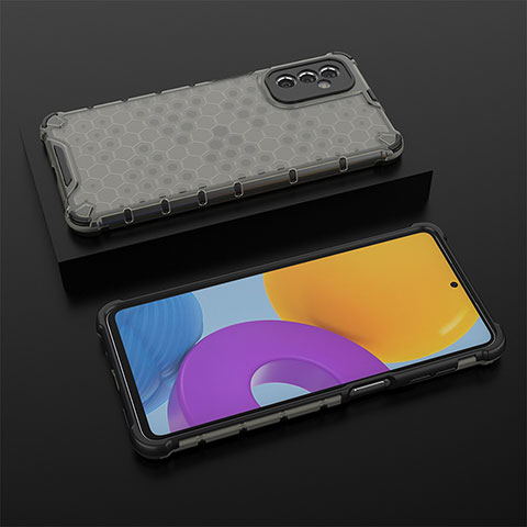 Samsung Galaxy M52 5G用360度 フルカバー ハイブリットバンパーケース クリア透明 プラスチック カバー AM2 サムスン ブラック