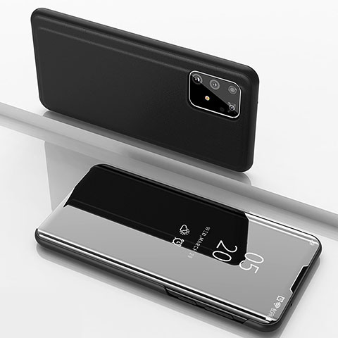Samsung Galaxy M80S用手帳型 レザーケース スタンド 鏡面 カバー ZL1 サムスン ブラック