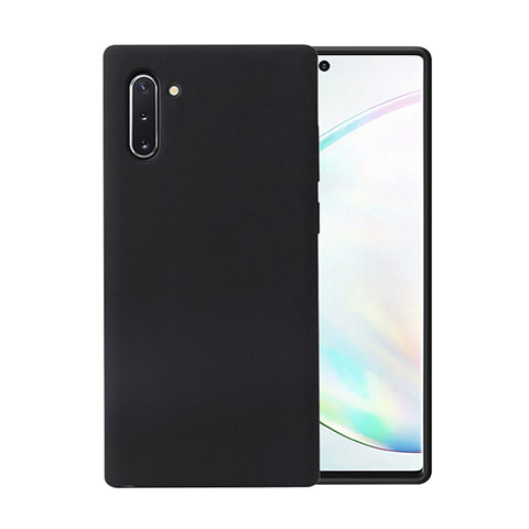 Samsung Galaxy Note 10 5G用360度 フルカバー極薄ソフトケース シリコンケース 耐衝撃 全面保護 バンパー C02 サムスン ブラック