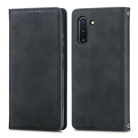 Samsung Galaxy Note 10 5G用手帳型 レザーケース スタンド カバー S04D サムスン ブラック