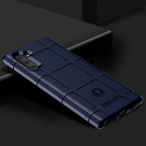 Samsung Galaxy Note 10 5G用360度 フルカバー極薄ソフトケース シリコンケース 耐衝撃 全面保護 バンパー J02S サムスン ネイビー