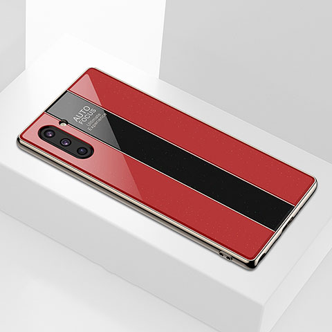 Samsung Galaxy Note 10 5G用ハイブリットバンパーケース プラスチック 鏡面 カバー サムスン レッド