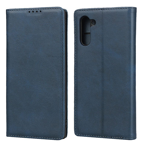 Samsung Galaxy Note 10用手帳型 レザーケース スタンド カバー サムスン ネイビー