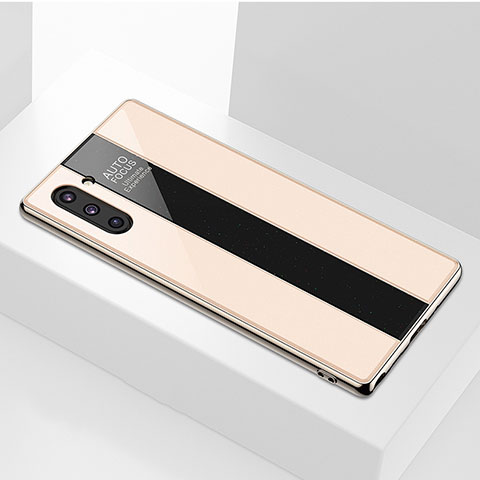 Samsung Galaxy Note 10用ハイブリットバンパーケース プラスチック 鏡面 カバー サムスン ゴールド