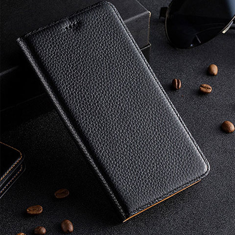 Samsung Galaxy Note 10 Plus 5G用手帳型 レザーケース スタンド カバー H02P サムスン ブラック