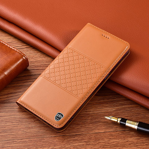 Samsung Galaxy Note 10 Plus 5G用手帳型 レザーケース スタンド カバー H10P サムスン オレンジ