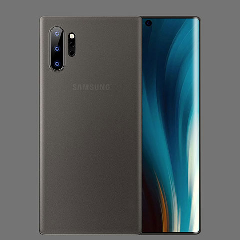 Samsung Galaxy Note 10 Plus 5G用極薄ケース クリア透明 プラスチック 質感もマットU01 サムスン グレー