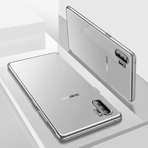 Samsung Galaxy Note 10 Plus 5G用極薄ソフトケース シリコンケース 耐衝撃 全面保護 クリア透明 H01 サムスン シルバー