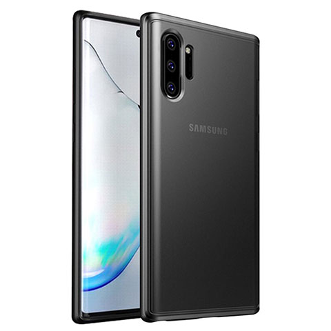 Samsung Galaxy Note 10 Plus用ハイブリットバンパーケース プラスチック 兼シリコーン カバー R03 サムスン ブラック