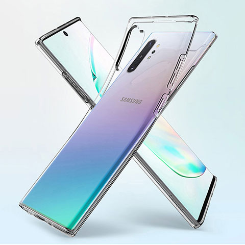 Samsung Galaxy Note 10 Plus用極薄ソフトケース シリコンケース 耐衝撃 全面保護 クリア透明 K02 サムスン クリア