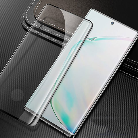 Samsung Galaxy Note 10 Plus用強化ガラス フル液晶保護フィルム サムスン ブラック