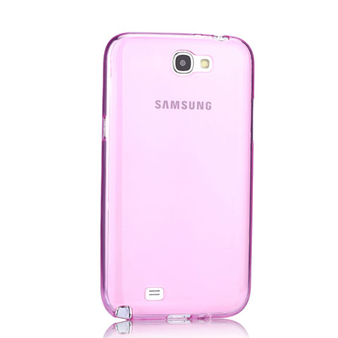 Samsung Galaxy Note 2 N7100 N7105用極薄ソフトケース シリコンケース 耐衝撃 全面保護 クリア透明 サムスン ピンク