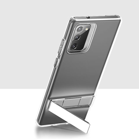 Samsung Galaxy Note 20 5G用極薄ソフトケース シリコンケース 耐衝撃 全面保護 クリア透明 アンドサポート サムスン クリア