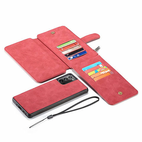 Samsung Galaxy Note 20 5G用手帳型 レザーケース スタンド カバー N03 サムスン レッド