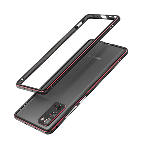 Samsung Galaxy Note 20 5G用ケース 高級感 手触り良い アルミメタル 製の金属製 バンパー カバー N03 サムスン レッド・ブラック