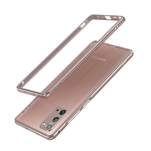 Samsung Galaxy Note 20 5G用ケース 高級感 手触り良い アルミメタル 製の金属製 バンパー カバー N03 サムスン ブロンズ