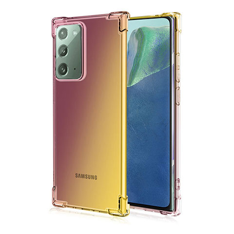 Samsung Galaxy Note 20 5G用極薄ソフトケース シリコンケース 耐衝撃 全面保護 クリア透明 N01 サムスン ブラウン