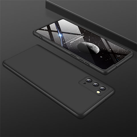 Samsung Galaxy Note 20 5G用ハードケース プラスチック 質感もマット 前面と背面 360度 フルカバー M01 サムスン ブラック