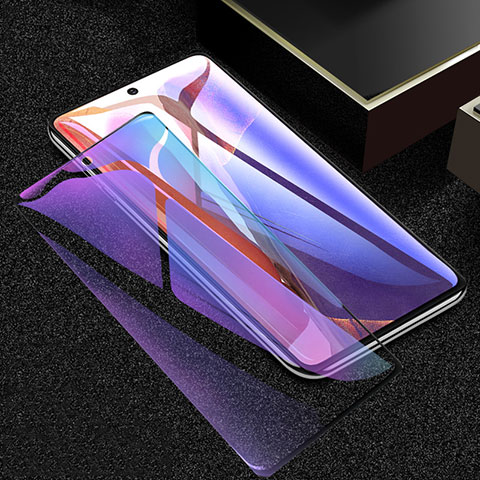 Samsung Galaxy Note 20 5G用強化ガラス フル液晶保護フィルム アンチグレア ブルーライト F02 サムスン ブラック