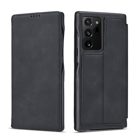 Samsung Galaxy Note 20 Ultra 5G用手帳型 レザーケース スタンド カバー N09 サムスン ブラック