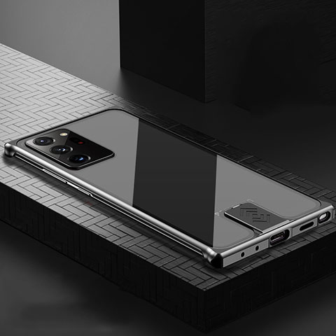 Samsung Galaxy Note 20 Ultra 5G用ケース 高級感 手触り良い アルミメタル 製の金属製 カバー N04 サムスン ブラック