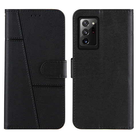 Samsung Galaxy Note 20 Ultra 5G用手帳型 レザーケース スタンド カバー Y01X サムスン ブラック