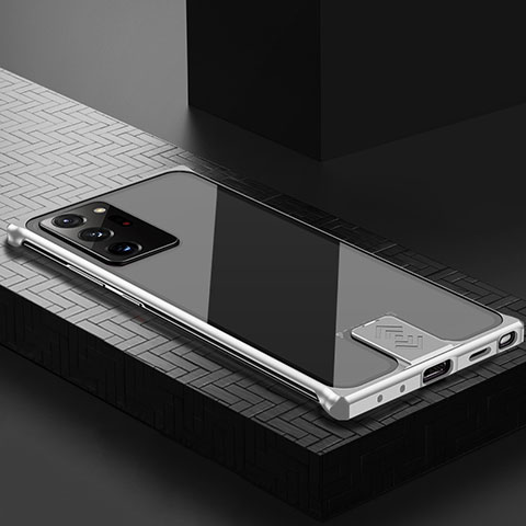 Samsung Galaxy Note 20 Ultra 5G用ケース 高級感 手触り良い アルミメタル 製の金属製 カバー LK1 サムスン シルバー