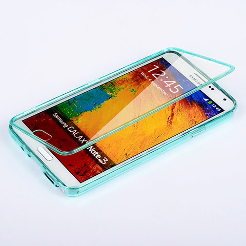 Samsung Galaxy Note 3 N9000用ソフトケース フルカバー クリア透明 サムスン ブルー