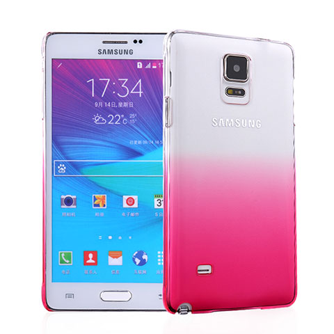 Samsung Galaxy Note 4 Duos N9100 Dual SIM用ハードケース グラデーション 勾配色 クリア透明 サムスン ピンク