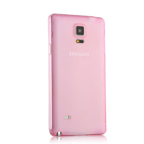 Samsung Galaxy Note 4 SM-N910F用極薄ソフトケース シリコンケース 耐衝撃 全面保護 クリア透明 サムスン ピンク