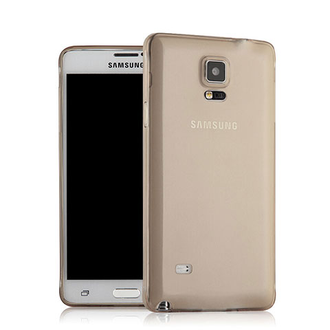 Samsung Galaxy Note 4 SM-N910F用極薄ソフトケース シリコンケース 耐衝撃 全面保護 クリア透明 サムスン グレー