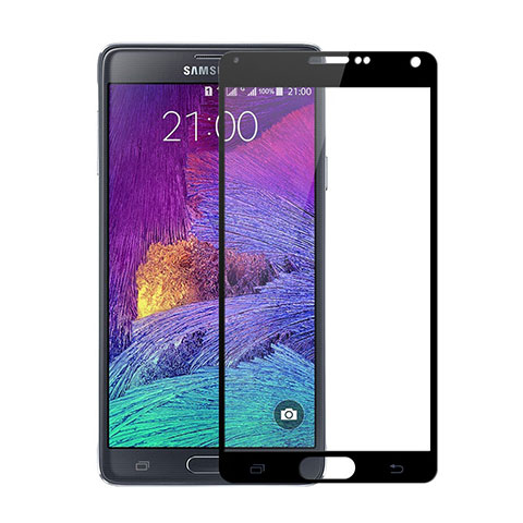 Samsung Galaxy Note 4 SM-N910F用強化ガラス フル液晶保護フィルム サムスン ブラック